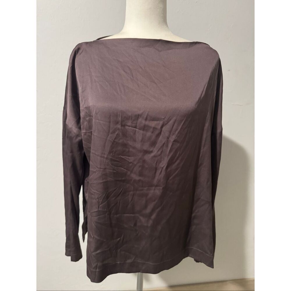 Vince silk blend long sleeve blouse M